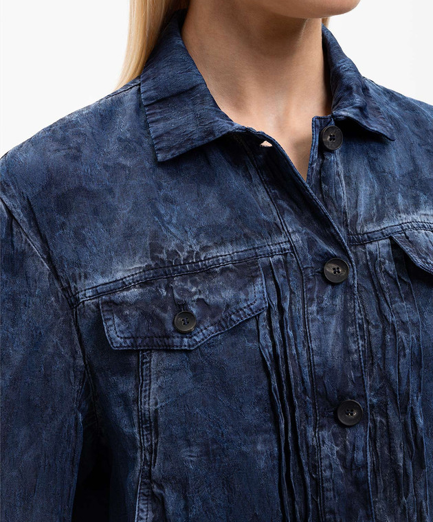 Masnada Синяя куртка с тканым узором 8030 изображение 5