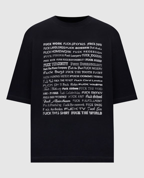 Vetements Черная футболка Fuj everything ME76TR212BXw