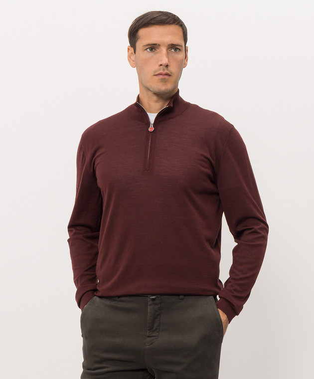 Kiton Бордовий джемпер з вовни UMK0899 зображення 3