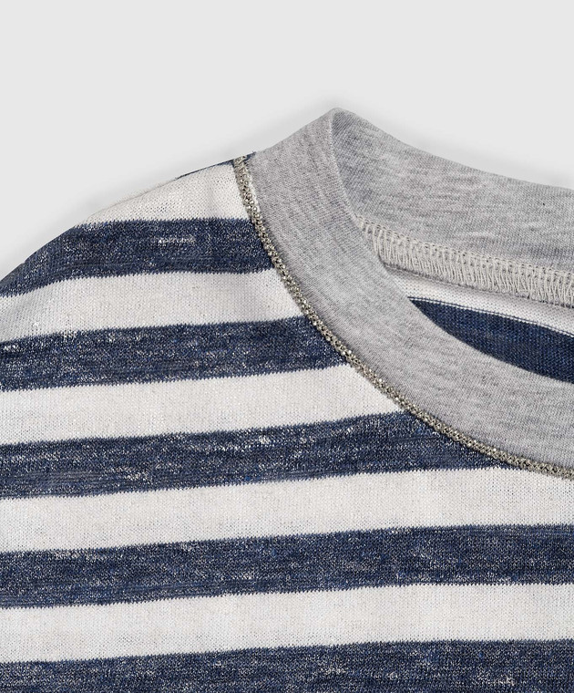 Brunello Cucinelli Дитяча футболка в смужку з люрексом BQ969T492A зображення 3