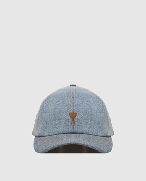 Ami Paris Синяя джинсовая кепка с вышивкой эмблемы UCP264DE0046w