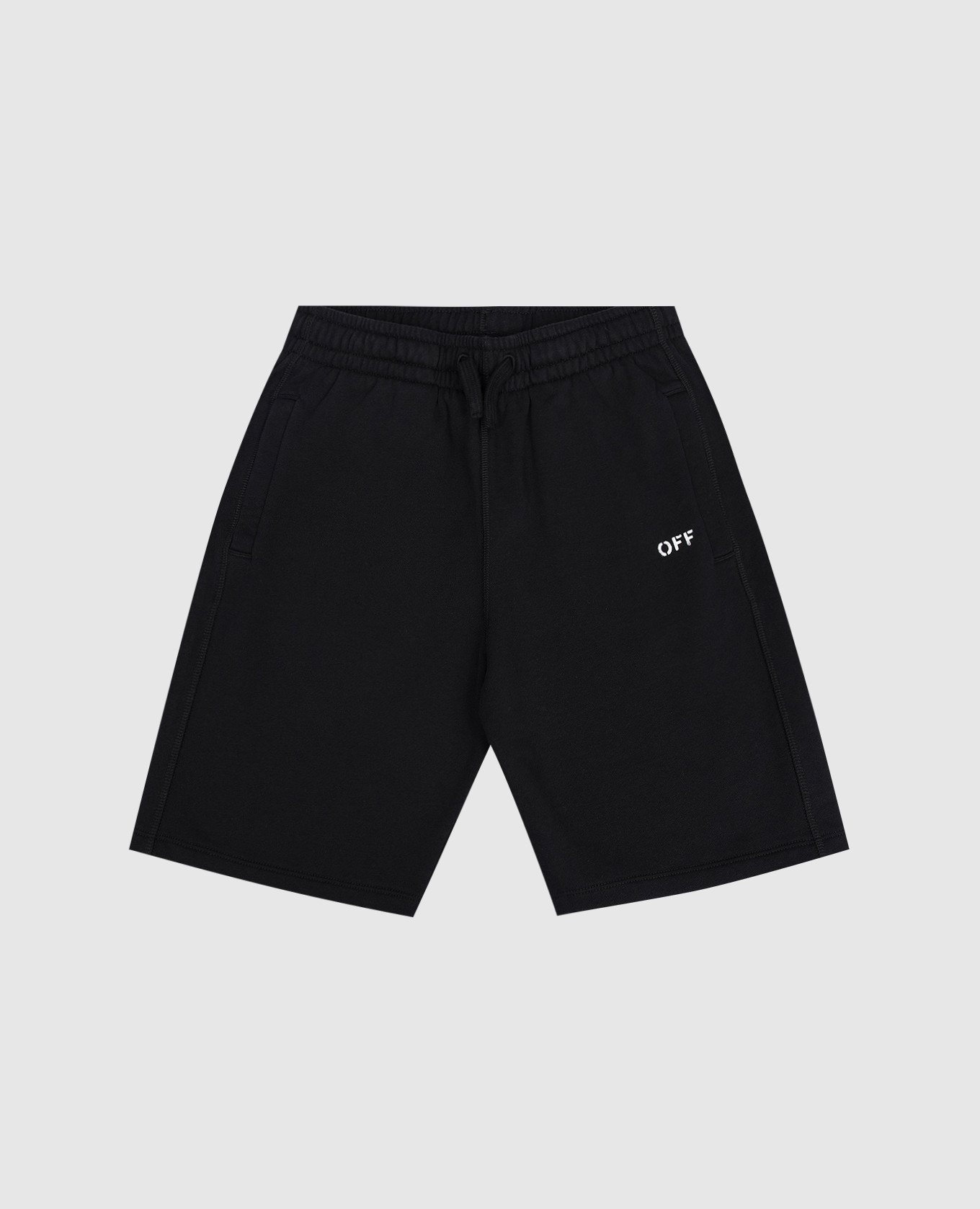 Детские черные шорты с принтом логотипа Off