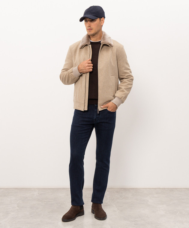 Cashmere&Whiskey Коричневий джемпер з вовни, шовку та кашеміру 472 зображення 2