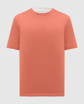 Brunello Cucinelli Оранжевая футболка из хлопка M0B137427