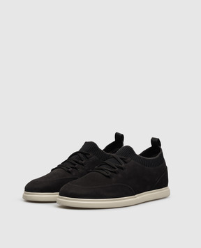 Lanciotti De Verzi Черные кроссовки из нубука SNEAKERS