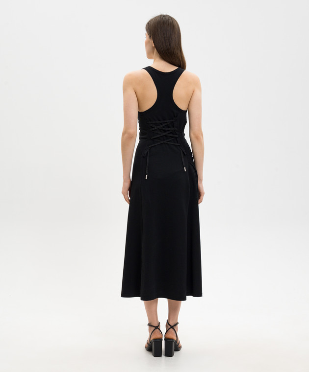 Alexander McQueen Чорна сукня з вишивкою логотипа 863591QLAEZ зображення 3