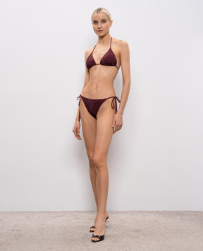 Venuja Бордовый купальник MALIBU с кристаллами BI005A