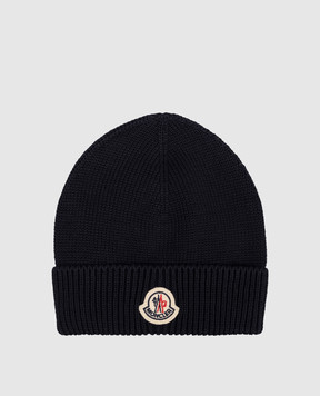 Moncler ENFANT Дитяча синя шапка з логотипом L19513B00006M2861