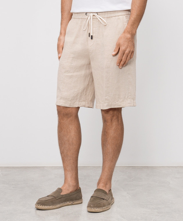Peserico Бежеві шорти з льону R54235T00D02494 зображення 3