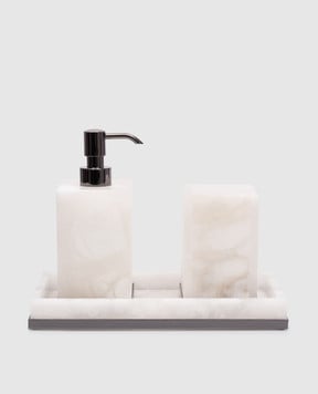 Treesseci Комплект для ванної кімнати Baster Square з дозатора, склянки та підтавки BQ99ABCF