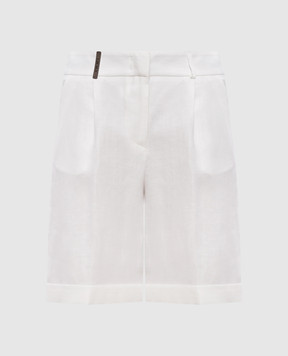 Peserico Белые шорты из льна с отворотами A0419202606