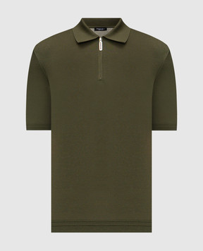 Stefano Ricci Зелене поло із шовку з вишивкою монограми логотипа K616215P31F26101