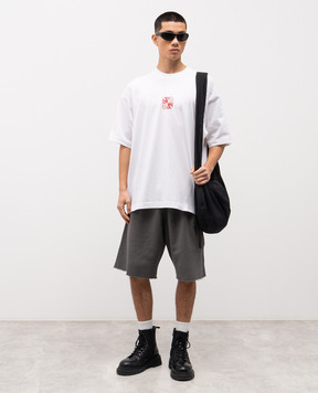 Vetements Белая футболка BIKER CROSS с принтом логотипа ME76TR178W