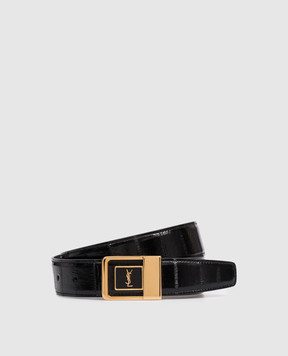 Saint Laurent Черный кожаный пояс Cassandre 732556EABCU