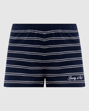 Sporty & Rich Синие шорты в полоску SH071710326BL107
