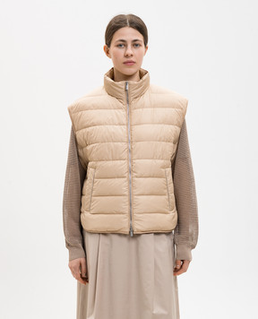 Peserico Бежевий пуховий жилет A0346006957