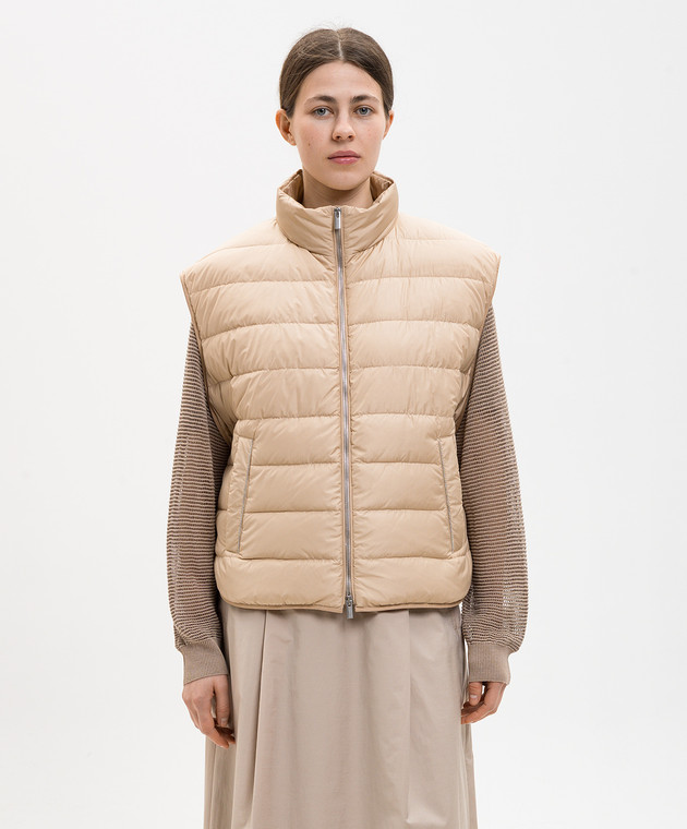 Peserico Бежевий пуховий жилет A0346006957 зображення 3