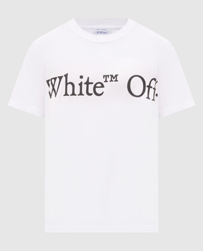 Off-White Біла футболка з контрастним принтом логотипа 44MAA16MF26J00G