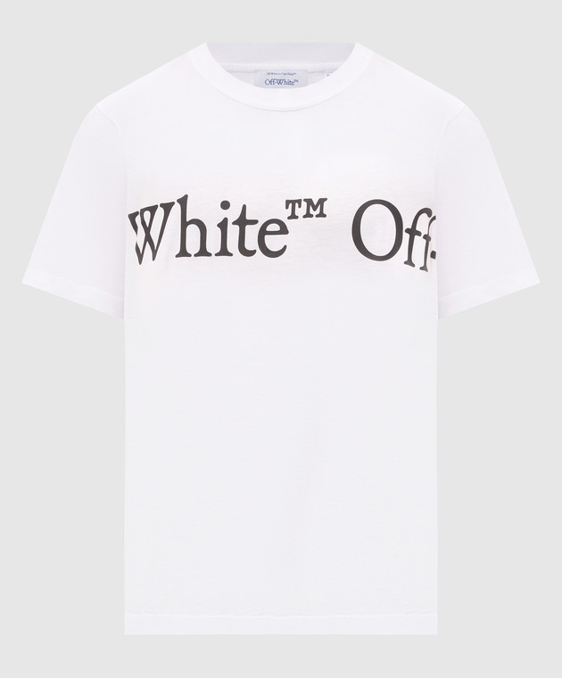 Off-White Белая футболка с контрастным принтом логотипа 44MAA16MF26J00G