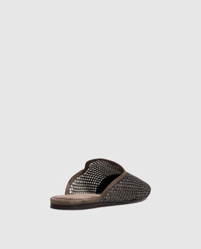 Brunello Cucinelli Коричневые мюли с цепочкой мониль MZSFC3173