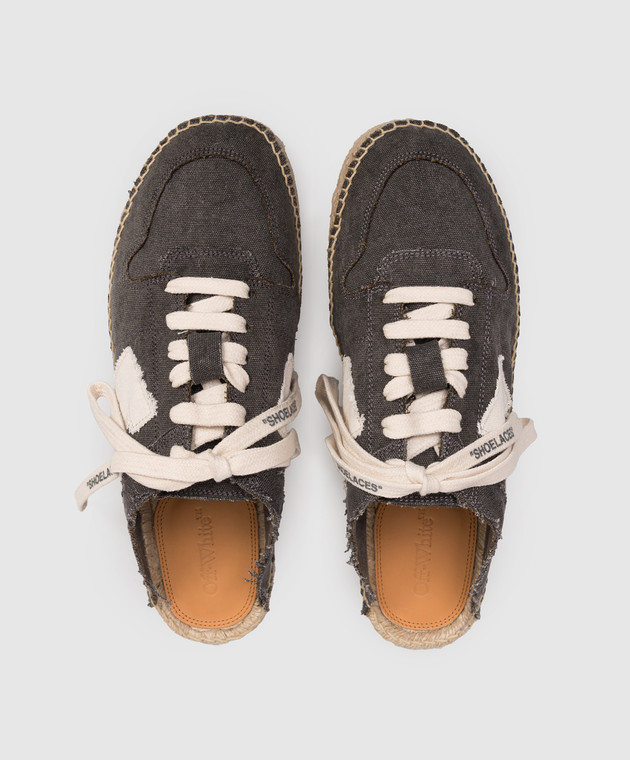 Off-White Сірі кросівки-мюлі з нашивкою емблеми OMIB00AS26FAB001 зображення 4