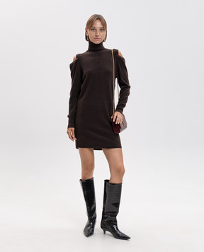 Twinset Коричнева сукня з вирізами 262AP3172