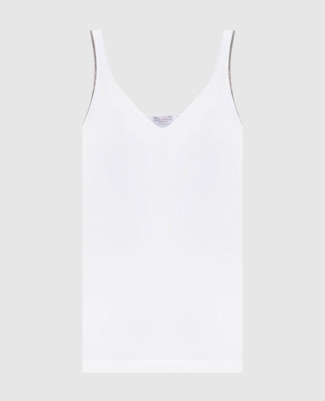 Белая майка с цепочкой мониль