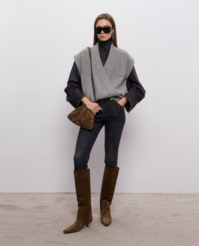 Brunello Cucinelli Сірий жилет з кашеміру M12724316P