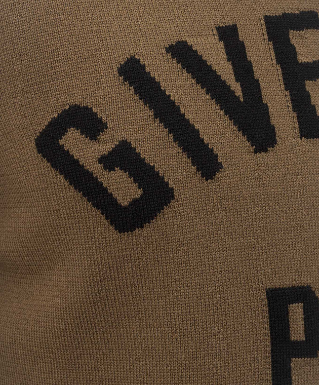 Givenchy Коричневый джемпер с узором логотипа BM90X94YQP изображение 5