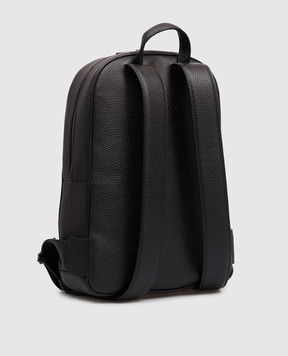 Stefano Ricci Чорний шкіряний рюкзак з фактурним логотипом ND262G9UVD