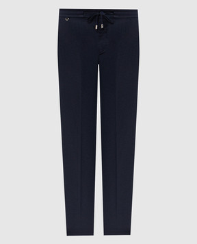 Stefano Ricci Темно-сині штани з льоном M1T6100051LCTL1U