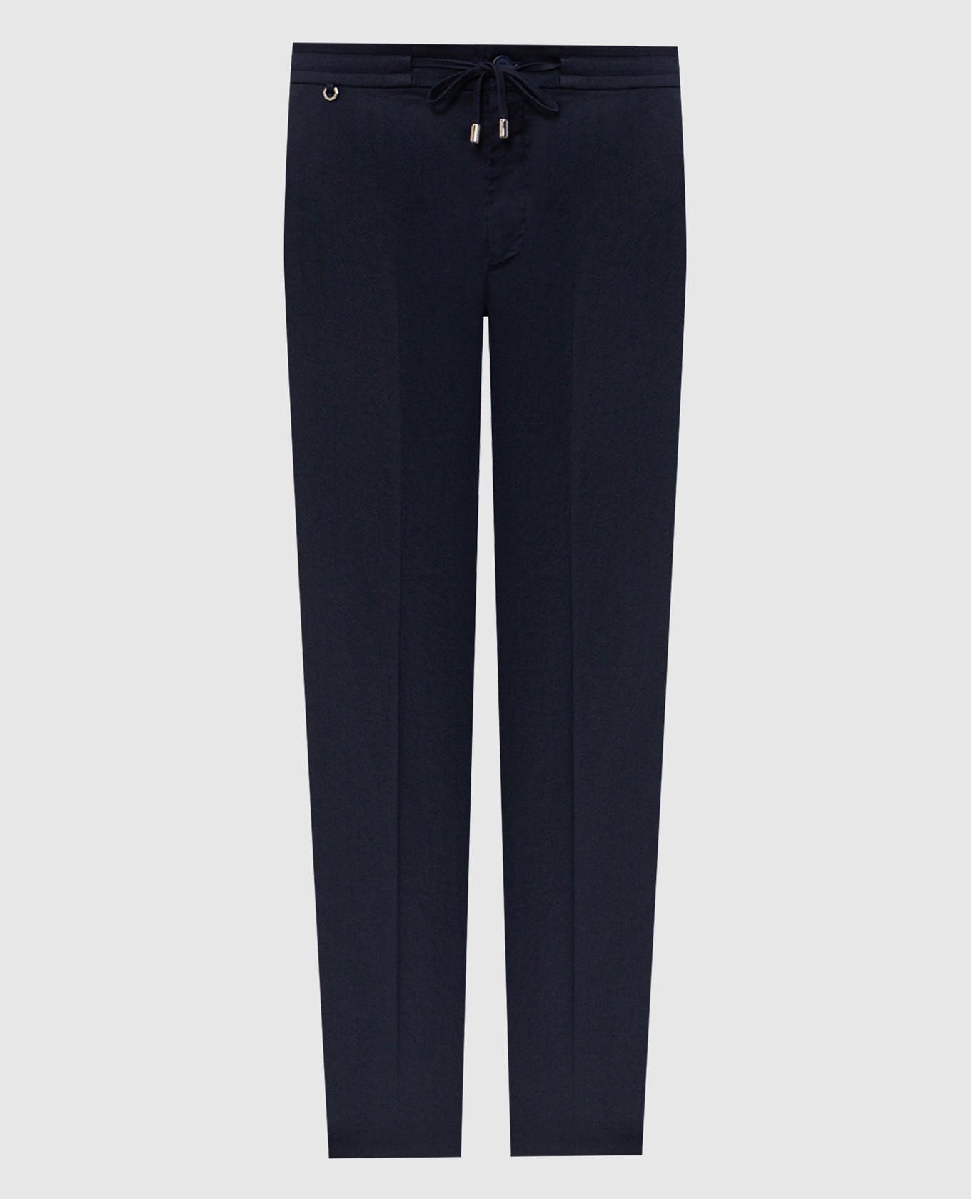 Темно-синие брюки с льном