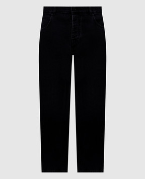 Balmain Чорні джинси з патчем логотипа HH1ML138DG13