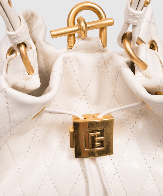 Balmain Шкіряний рюкзак Pulse кольору айворі HN1GE036LSM6 зображення 4