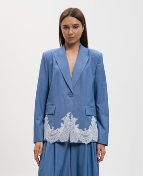 Twinset Блакитний жакет з мереживом 261AP2290