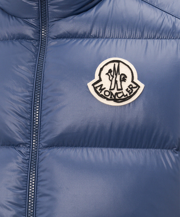 Moncler Синий пуховый жилет Belice L20911A00197596XE изображение 5