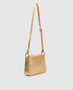 Dolce&Gabbana Золотиста шкіряна сумка з логотипом BI3466AZ648