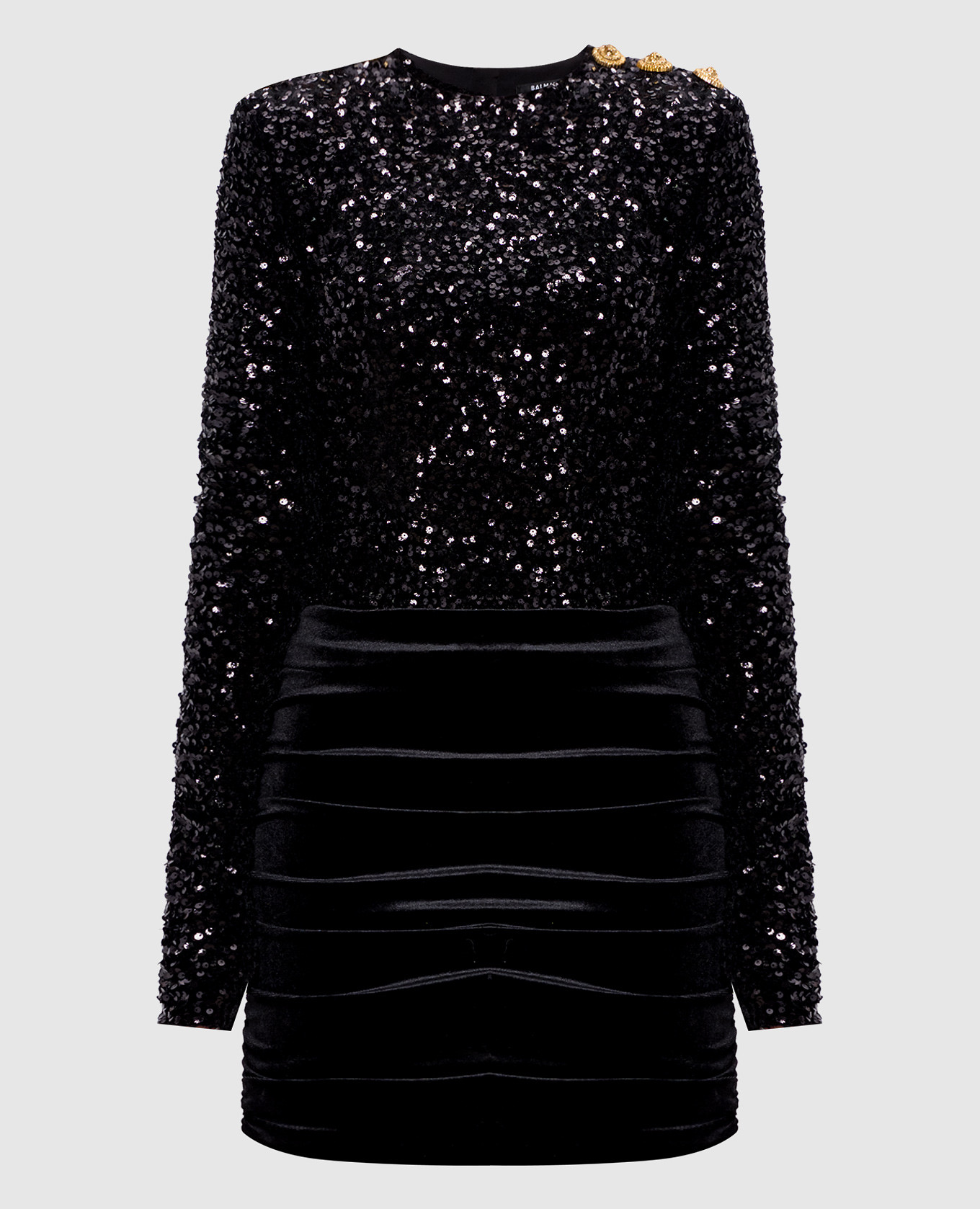 

Черное велюровое платье с пайетками, Черный, Коктейльные платья