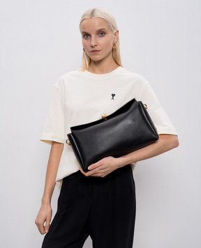 Ami Paris Черная кожаная сумка Carrousel ULL712AL0103