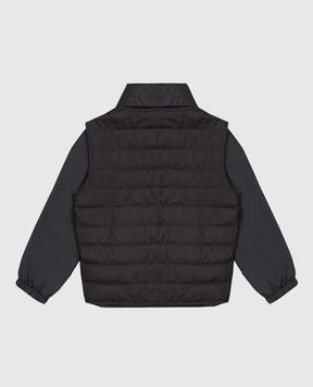 Moncler ENFANT Детская черная куртка-трансформер Gizem L19541A00057597X2