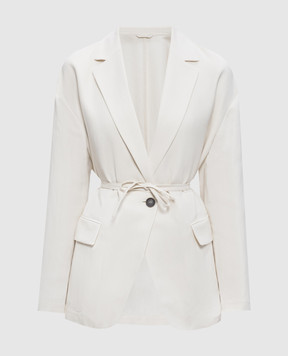 Brunello Cucinelli Жакет кольору айворі з льоном MH1267591