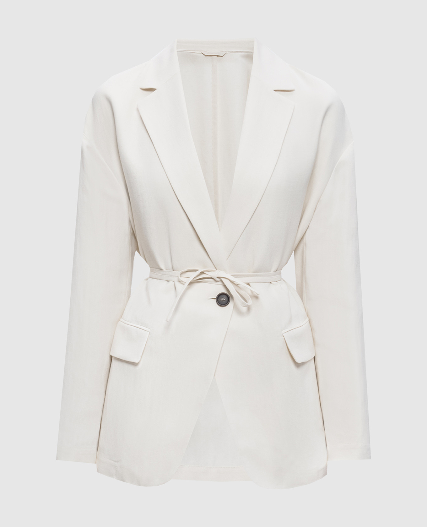 Жакет цвета айвори с льном