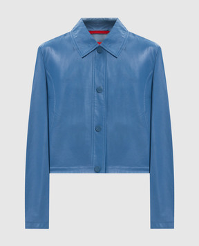 Max & Co Синяя кожаная куртка BOCCALE MCOBOCCALE