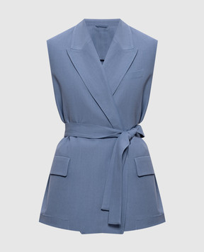 Brunello Cucinelli Синий жилет на запах с льном MH1267754