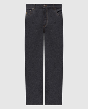 Brunello Cucinelli Серые брюки из шерсти M038PF1012