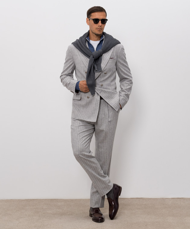 Brunello Cucinelli Кардиган синего цвета из шерсти и кашемира M2400106 изображение 2