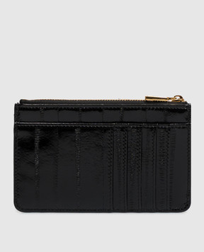 Dolce&Gabbana Черный кожаный картхолдер с пластиной логотипа BI1261A8B08