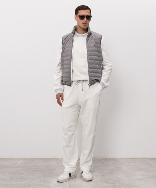 Brunello Cucinelli Спортивные штаны цвета айвори MM8263388G изображение 2
