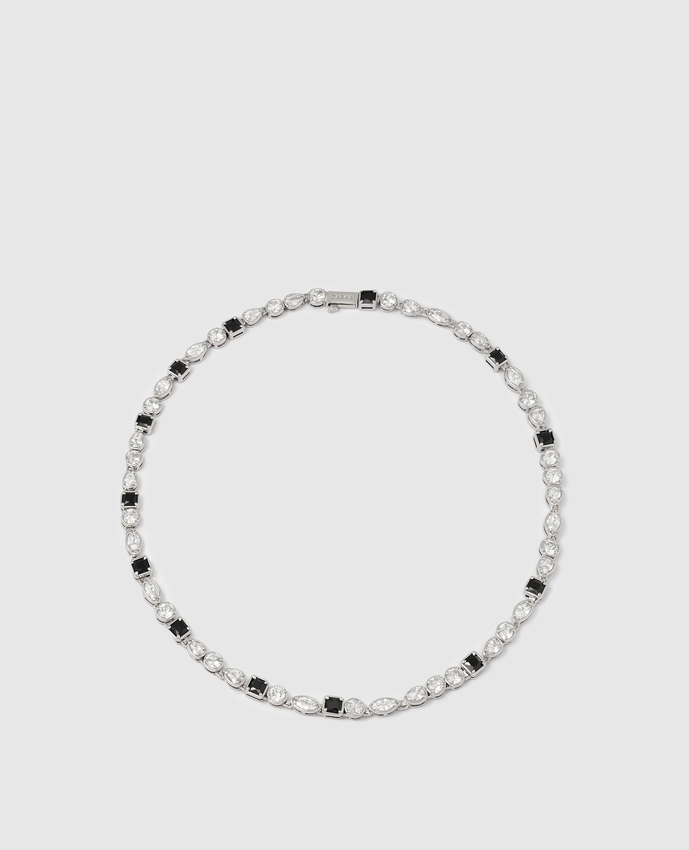 

Серебряное колье с белым золотом, Серебристый, Колье