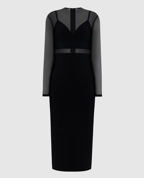 Herve Leger Черное платье NOELLE 46HLS8551011